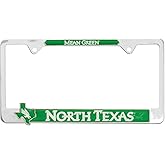 Premium All Metal Mascot License Plate Frame w/Texas Shaped Insert (North Texas)