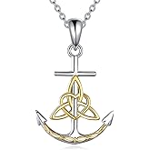 JBAERD Anchor Necklace Sterling Silver Celtic Knot Anchor Pendant Ocean Jewelry Gifts for Women