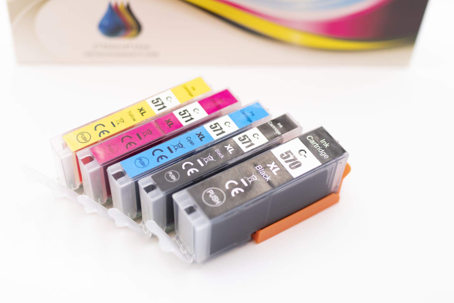 570XL/571XL FULL SET INK COMPATIBLE WITH CANON PIXMA MG5700, MG5750, MG5751, MG5752, MG5753, MG6800, MG6850, MG6851, MG6852, MG6853