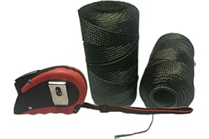High Strength Nylon String Line 2mm, 656 Ft, Nylon Twine for Gardening, Plants, Construction and Archaeology (Black, 2 Pack)