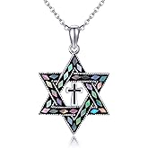 ONEFINITY Star of David Necklace Sterling Silver Star of David Pendant Necklace Jewish Christian Jewelry Gifts for Women