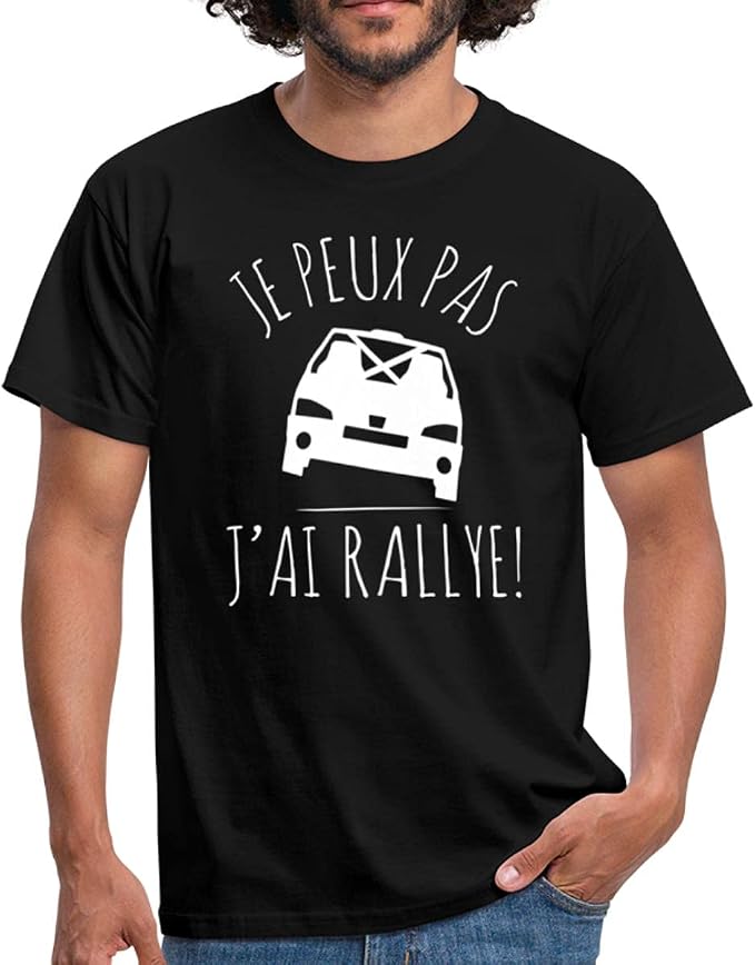 T-Shirt Drôle "J'Peux Pas J'ai Rallye" – Idée Cadeau Humoristique Course Auto Moto, Homme Femme Passionnés Automobile
