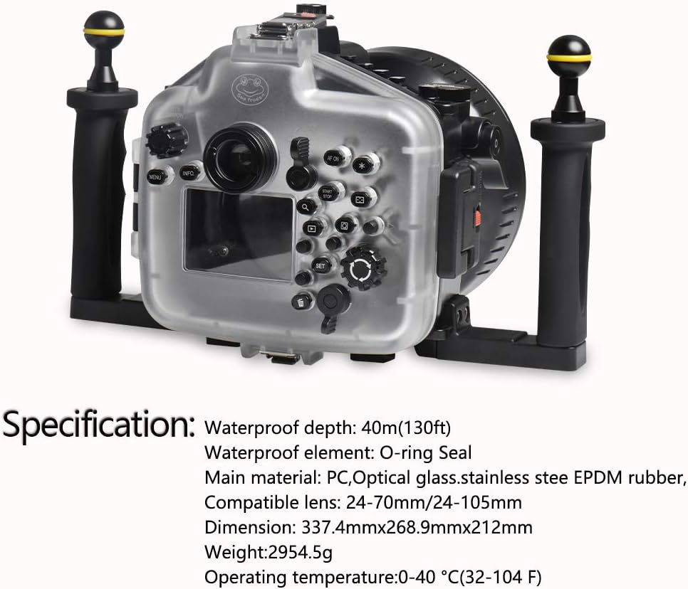 Sea frogs for Canon 6D2 24-70mm 130ft/40m Underwater Camera Housing Case, Black - Image 3
