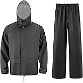 Crivce Heavy-Duty Waterproof Rain Suit for Men, Rain Gear Jacket and Pants Set for Outdoor Work, Fishing, Hiking & Travel