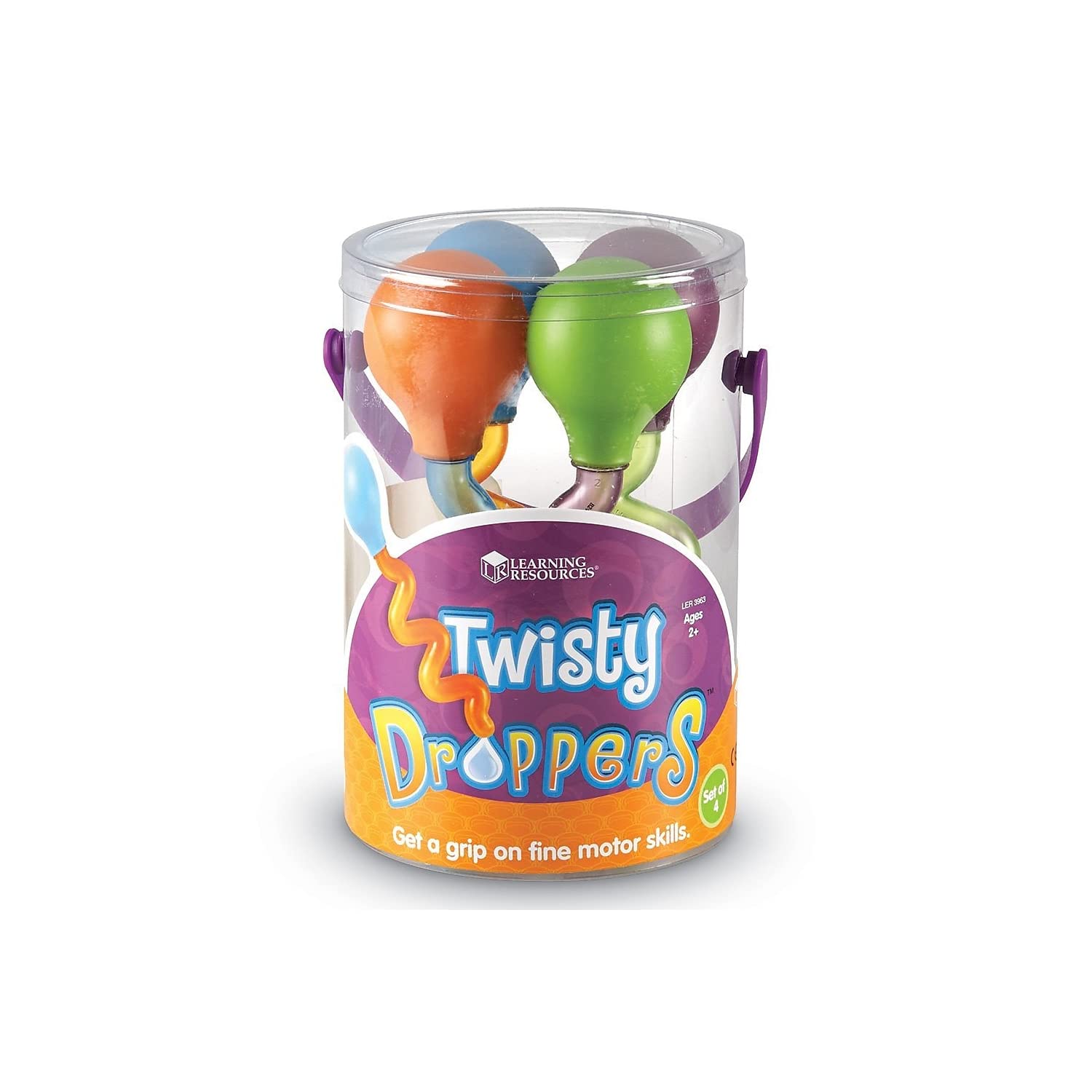 Learning Resources Twisty Droppers, Fine Motor Toy, Science Exploration, Water Dropper, Water Toys for Kids, Set of 4, Ages 2+