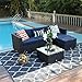 PHI VILLA Outdoor Patio Rattan Sectional Sofa- Patio Wicker Furniture Sofa Set 5-Piece, Blue