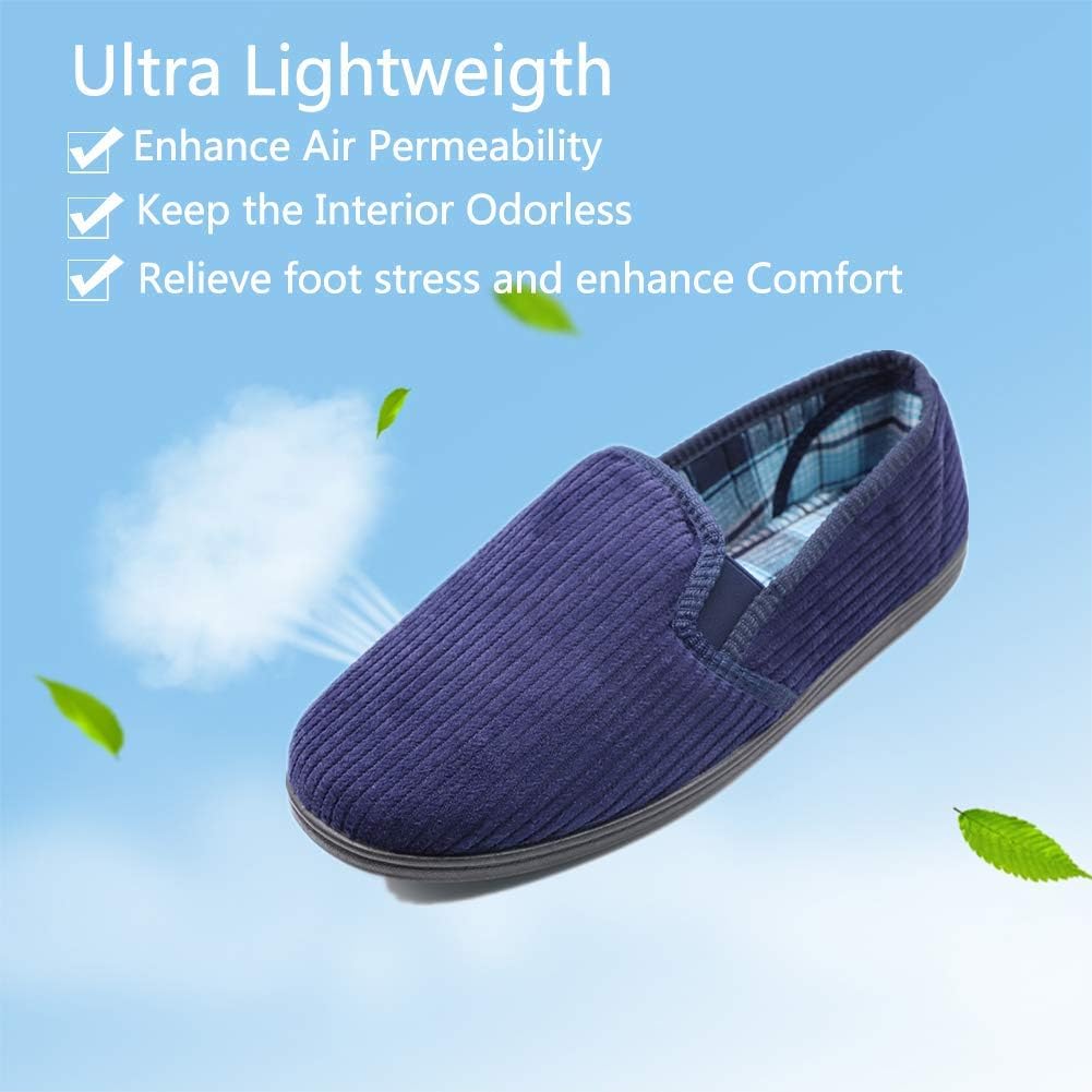 mens corduroy slippers wide width