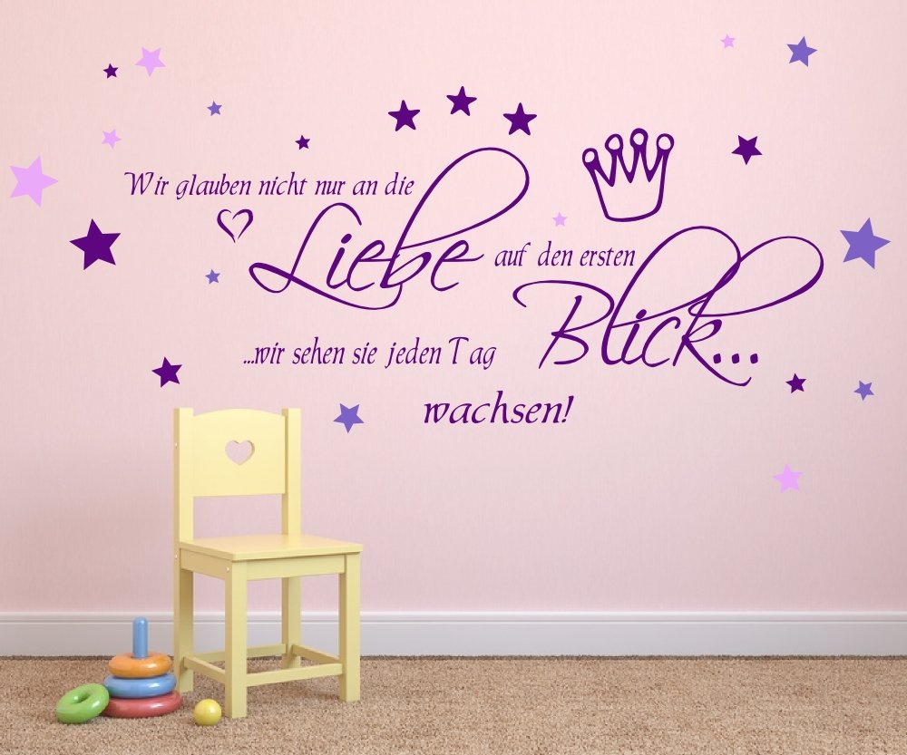 Wandtattoo Kinderzimmer, Kind, Baby ~ Text: Wir glauben nicht nur 