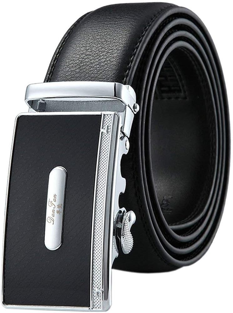 Men'S Belt Casual Business Leather Belt Ratcheting Comfortable Sizes