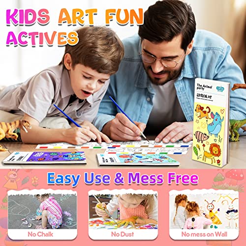 4-Pack Pocket Watercolor Painting Book, Magic Pocket Watercolor Book, Watercolor Painting Book for Kids, Watercolor Paint Bookmark,Travel Pocket Painted Kit for Artist,Beginners,Students Painters