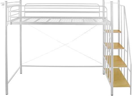 Amazon タンスのゲン ロフトベッド 高さ172cm ハイタイプ シングル 階段付き 宮付き パイプ スチール ホワイト 11am 601 大型商品 ベッドフレーム オンライン通販 Amazon タンスのゲン ロフトベッド 高さ172cm ハイタイプ シングル 階段付き 宮付き パイプ スチール ホワイト 11am 601 大型商品 ベッドフレーム オンライン通販