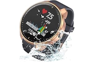 YRZPER Compatible for Garmin Vivoactive 3 Music Waterproof Protective Case Soft TPU Plated Screen Protector Cover Scratch-Proof All Around Screen Cover Bumper Shell for Garmin vivoactive 3 Music (Rose Gold)