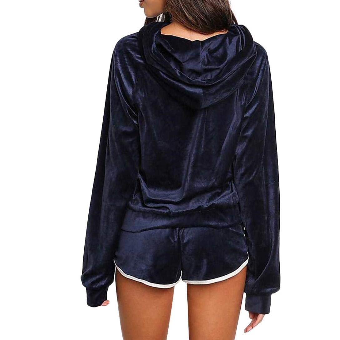 velvet shorts and hoodie set