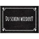 Zerbino 'Unfassbar - Kopf Drehen' Nero, 40x60 Cm, In Poliammide Con Base Antiscivolo, Lavabile