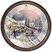 Songbird Essentials Thomas Kinkade Christmas Village Musical Wall Clock - Hourly Seasonal Songs