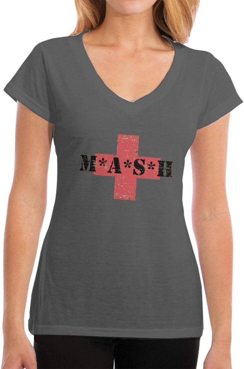 Mash TV Show Series 4077th Mobile Army Surgical Hospital Women's Short-Sleeve V-Neck T-Shirt 