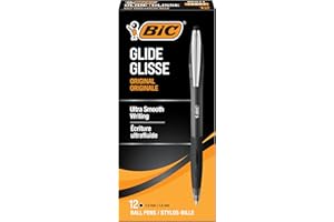BIC Glide Original Ultra-Smooth 1.0 mm Medium Point Retractable Ballpoint Pen, 12-Count in Black Ink