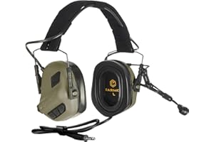 EARMOR M32 PLUS Tactical Headset for Helmet - Noise Canceling Headphones with mic for Shooting & Hunting Earmuffs, Nato TP120 Jacket, Green