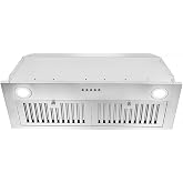 Zomagas Range Hood Insert 30 inch,Stainless Steel Kitchen Vent Hood 600CFM,Built-in Kitchen Stove Hood w/Front Button Controls and Front LED Lights,Baffle Filters,Ducted/ductless Convertible Duct