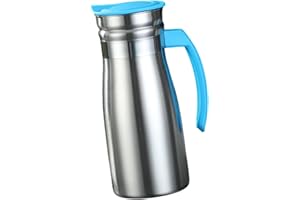 Generic 1.0L Stainless Steel Vacuum Thermal Coffee Carafe Beverage Dispenser for Hot/Cold Water Water Pitcher for Hotel Cafes