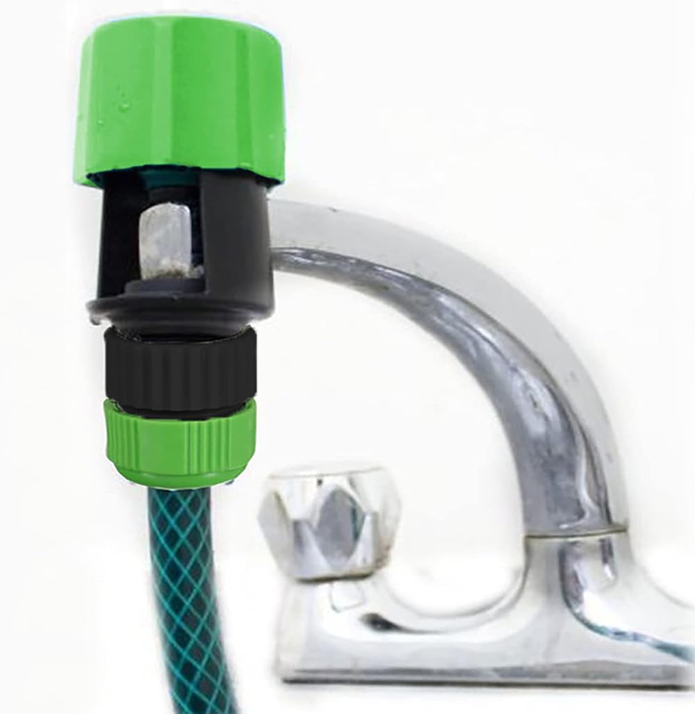 QRJ Kitchen Tap Hose Connector Green ABS 11x5.5x5.5cm Universal