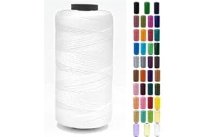 Tsuisho 1.5mm x 219 Yards Polyester String Cord for Knitting and Crochet, 100% Polypropylene Macrame Cord for Hats, Bags, Purses, Shoes, Plant Hangers, DIY Crafts - White