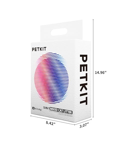 PETKIT MIXED CAT LITTER FAST CLUMPING, FLUSHABLE, ULTRA ABSORBENT, 100% NATURAL INGREDIENTS LITTER, WATER DISSOLVABLE, REALLY DUST-FREE, LOW TRACKING BENTONITE TOFU LITTER (7.9LB×2 BAGS)