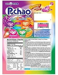 puchao Gummy N 'Soft Candy, 4 Fruits Sabores, 3,53 oz, 3 unidades)