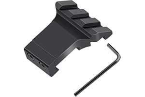 LONSEL 45° Picatinny Offset Rail Mount, 3 4 5 Slots 45 Degree Offset Picatinny Rail Mounts Aluminum Low Profile Adapter for Flashlight Laser Sight Optics