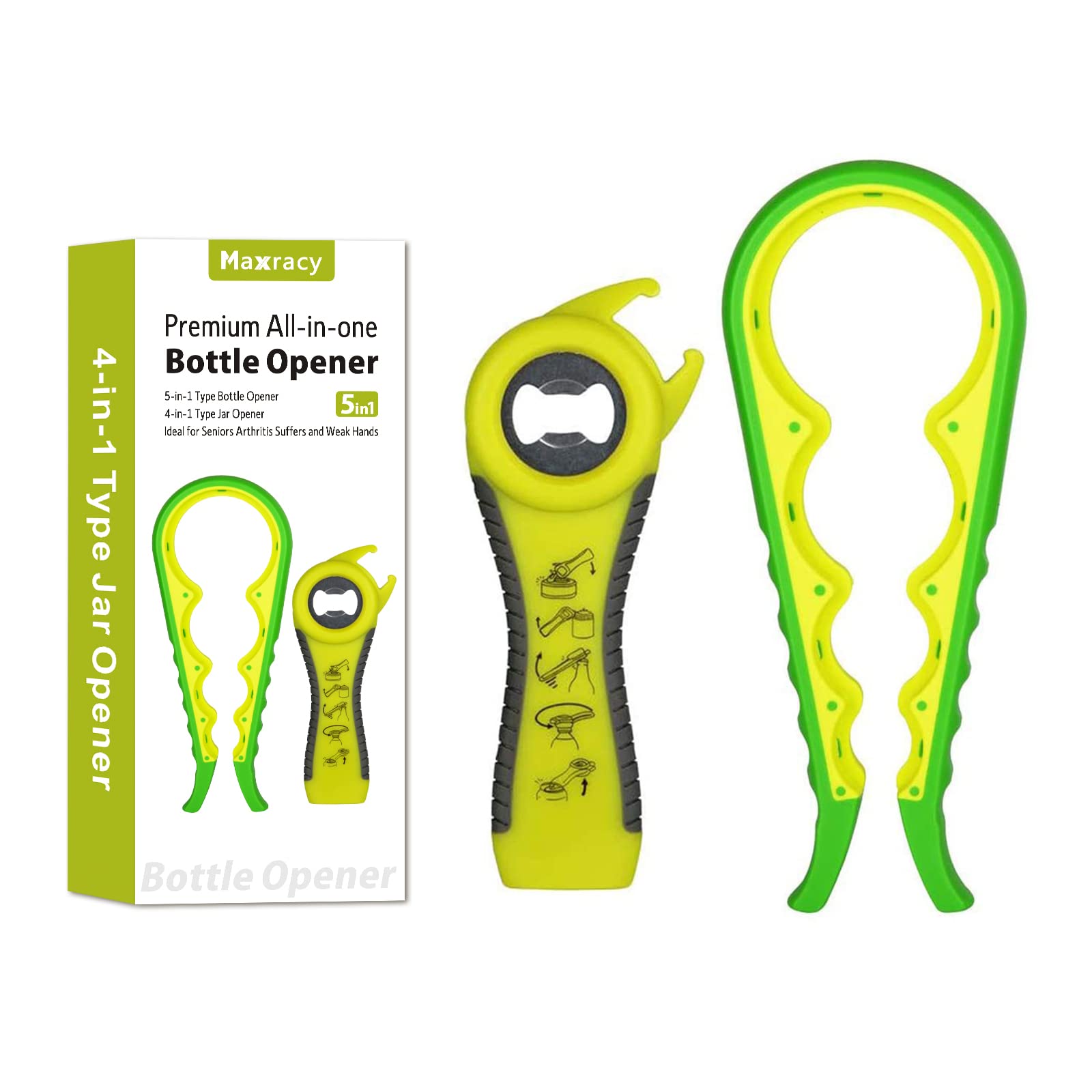Maxracy EasyTwist Jar Opener: Effortless Lid Opening for Weak Hands & Arthritis | Versatile Bottle Opener | Jar Openers & Bottle Openers