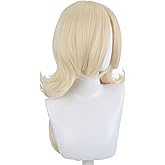 LALASAM Blonde PrincessRosalina Costume Wigs With Long Bangs Layered Wavy Womens Wig Fiber Synthetic Hair