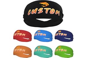Custom Sport Headbands for Men Women Personalized Sweatbands with Photo Logo Text Number Customize Moisture Wicking Stretchy 