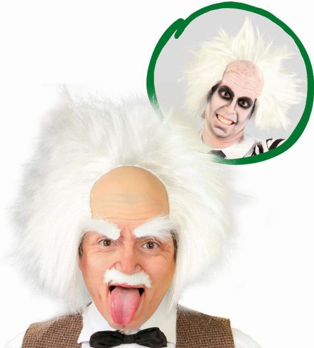 Guirca Wig Einstein white shot on cap in rubber scented Crazy color, 4877
