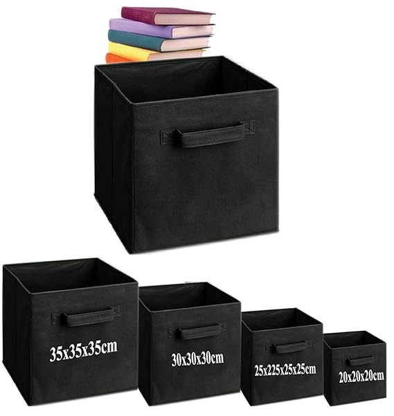 Fabric Foldable Square Canvas Storage Box Collapsible Folding Box Cubes