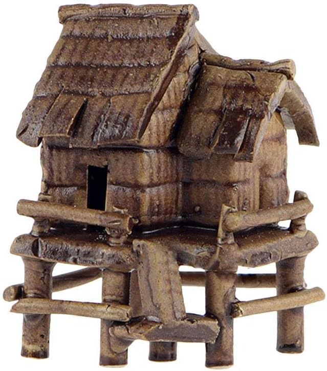 Yeloye Aquarium Decoration Ornaments Fish Tank Landscaping Stone Rock Aquatic Hide Cave Hut Decorative Accessories for Aquarium Fish Turtle Reptile Tank, Mini House