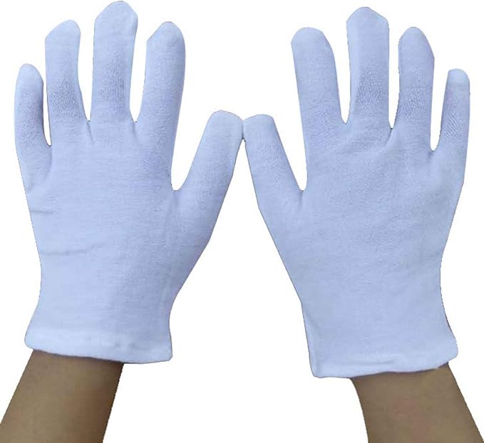 Amazon Co Jp ニーク 子供用 白 手袋 ひっかき防止 作業 コスチューム 軍手 マーチング用 ４組 セット L プレーン 服 ファッション小物
