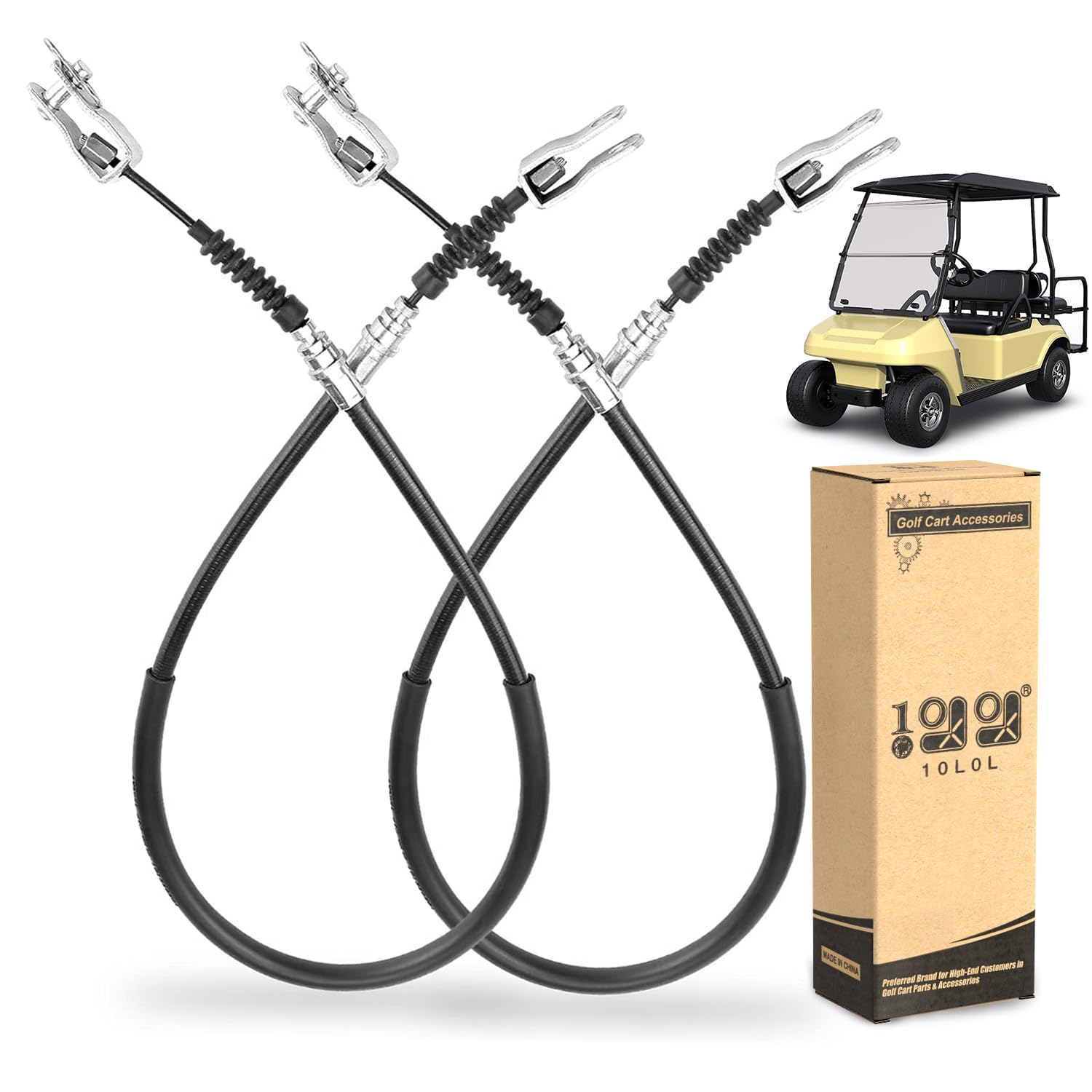 Photo 1 of 10L0L Brake Cable for Club Car DS 1981-1999 Gas & Electric Golf Cart, Driver and Passenger Side, Replace OEM 1011403 1011125 1016761-01