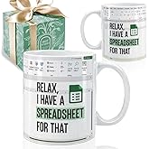 Puouoonyi Funny Gift for Accountant - Relax, I Have A Spreadsheet for That, Funny Spreadsheet Excel Mug Gifts for Boss CPA Coworker Finance Banker Women Men, Accounting Birthday Graduation Gift 11oz
