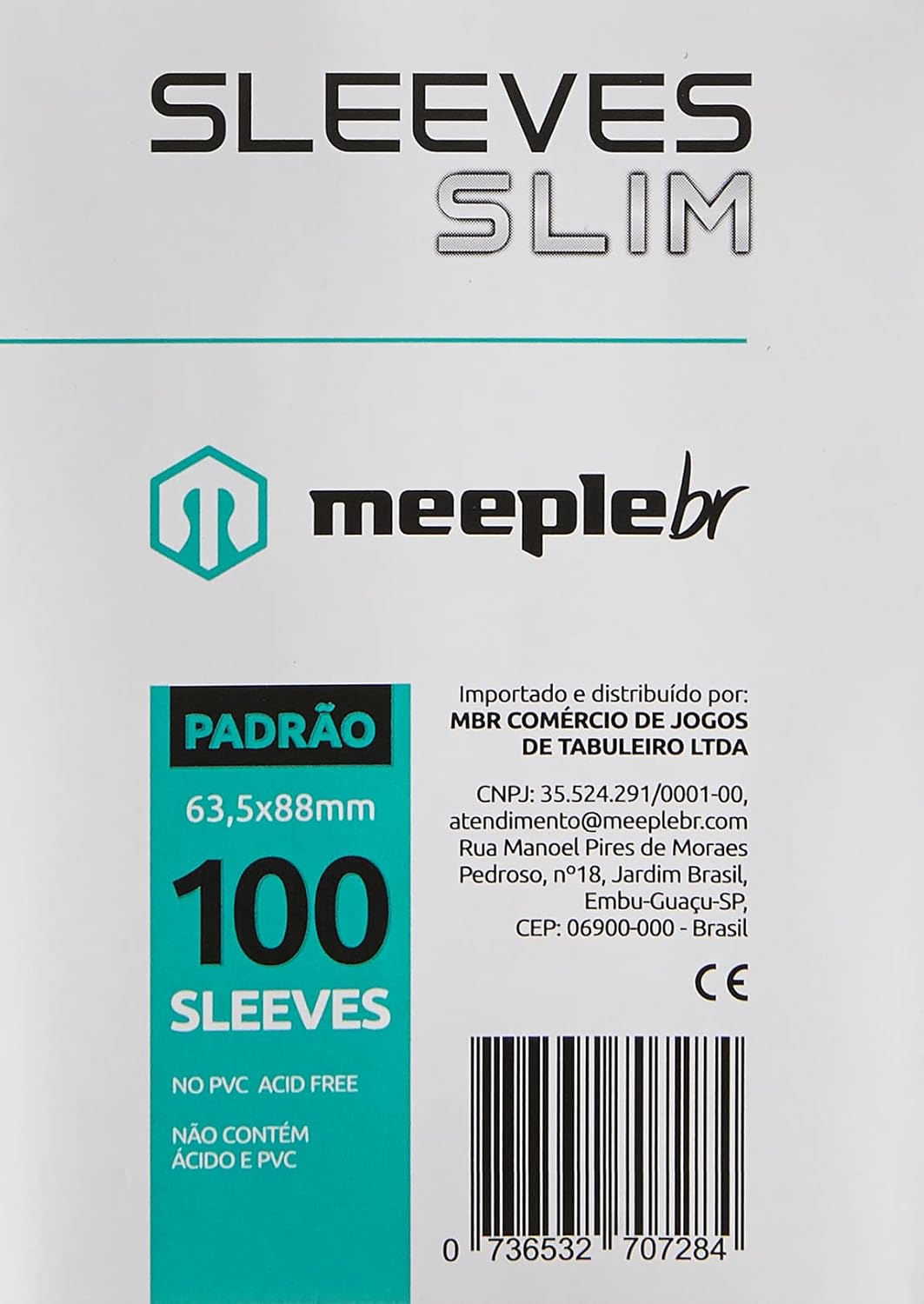 MeepleBR Sleeves SLIM - PADRÃO (63,5x88mm), TCG, Plástico para Proteção de Cartas