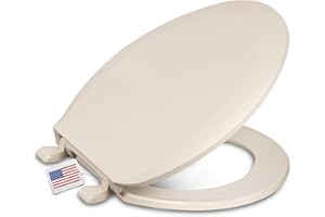 Centoco Elongated Toilet Seat, Standard Economy Model, Closed Front with Cover, Plastic, Made in the USA, DSAMAZ16-106, Bone