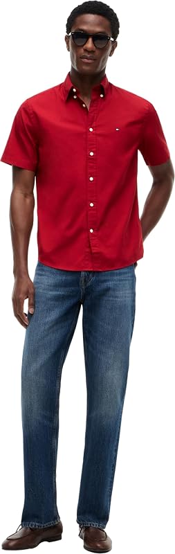 Camisola masculina Flex Poplin Solid Cotton, Vermelha (Regatta Red), M