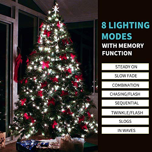 OUTYLTS Christmas String Lights EndtoEnd Plug 8 Modes 108FT 300 LED