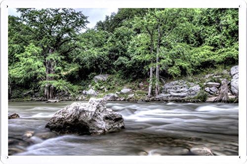 Tin Sign Poster Pedernales River In Texas (20x30cm) By Nature Scene Painting