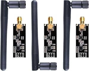 Longruner 3pcs Wireless Transceiver Module 2.4G 1100m NRF24L01+PA+LNA in Antistatic Foam for ArduinoIDE Compatible with Antenna LKY67