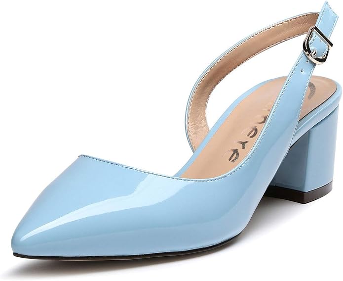 block kitten heel pumps