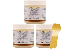 The Keys Salt Scrub Premium Exfoliating Sea Salt Body Skin Scrubs - Made with Pure Florida Sea Salt (Coconut, Travel Size 3 Pack 3.4 oz)