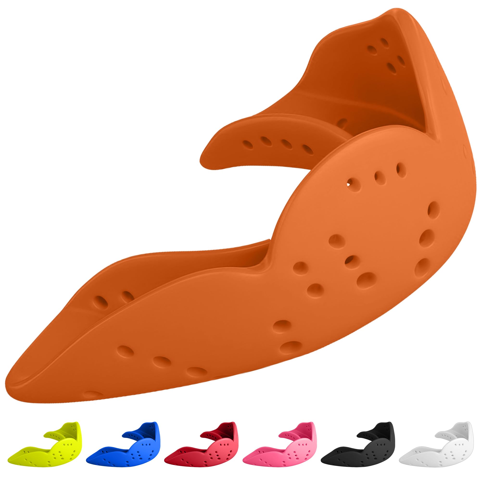SISU Mouth Guard Aero - Athletic Orange - Ultra Slim Gumshield for Adults & Kids - Custom Fit Rugby Gum Shield- A Remouldable Sports Mouthguard for Boxing, MMA, Hockey - Small (Under 5' Tall)
