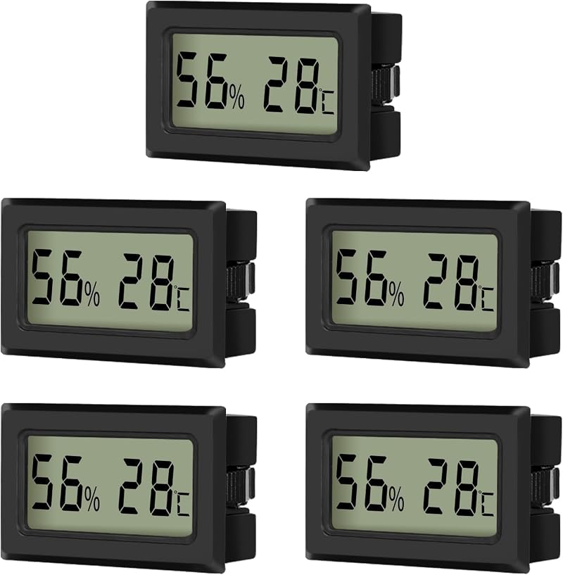 EEEKit 5-Pack Mini LCD Digital Thermometer Hygrometer Indoor Temp Humidity Gauge