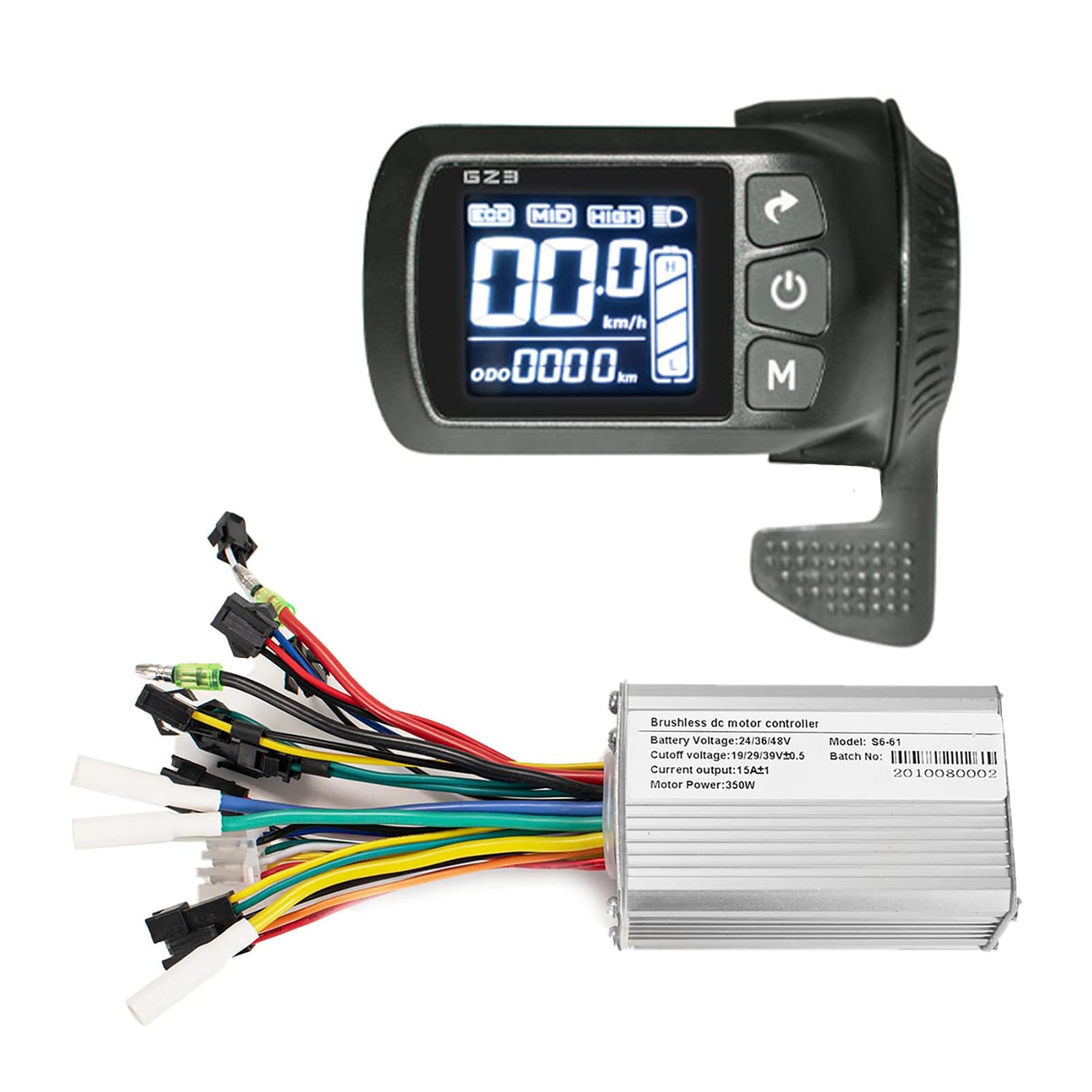 Kunray Electric Scooter Controller Kit with LCD Display Switch Panel 24-48V 350W Motor Speed Controller for Electric Scooter Electric Bicycle Brushless Motor Controller
