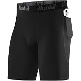 Runhit Men's Compression Shorts with Pockets &ndash; 9" Performance Athletic Shorts for Workouts Sports Running Spandex Underwear